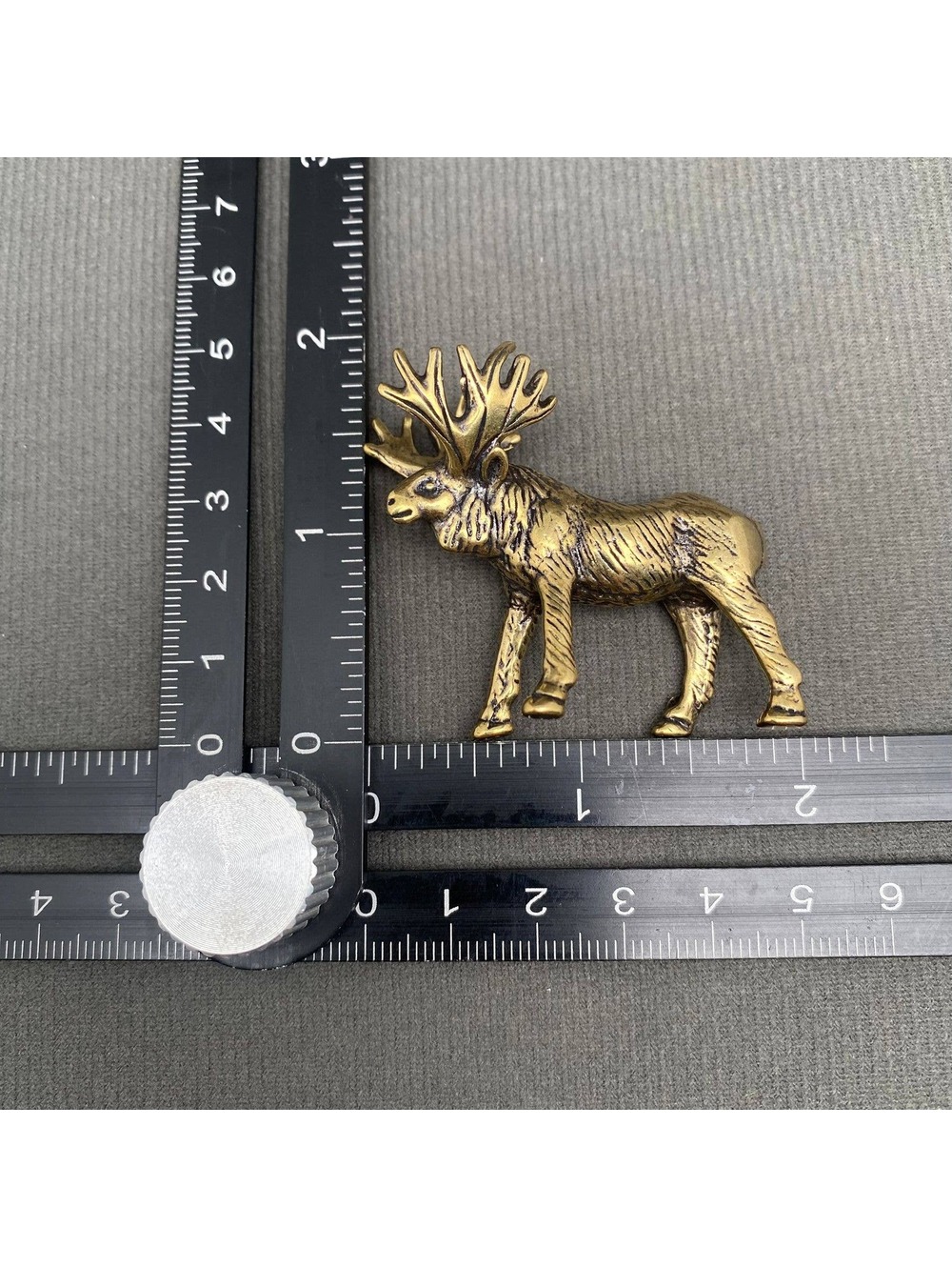 Small Brass Moose Figurine Miniature - Picture 4 of 4
